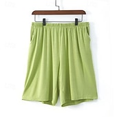 billiga Sov botten-Herr Vardagsklädsel Pyjamasshorts Slät Mode Klassisk Ledigt Hem Dagligen Säng Bomull Komfort Andningsfunktion Mjuk Shorts Elastisk midja Sommar Svart Rodnande Rosa