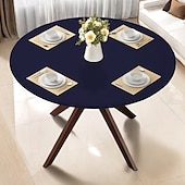 baratos Toalhas de Cozinha &amp; Mesa-capas para casa deluxe capa de mesa de vinil com elástico e forro de flanela grande padrão redondo oblongo oval