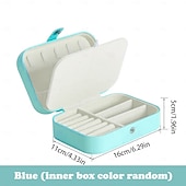 levne Skladování šperků-Dvouvrstvý přenosný organizér na šperkovnice na náušnice, náhrdelníky, prsteny, jednoduchý elegantní cestovní pouzdro na šperky, antioxidační úložný box pro ženy