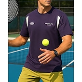 levne Pánská košile-US Open Pánské Slátanina Sportovní košile Tenisové tričko Krátké rukávy Ter Emen Odvod vlhkosti Prodyšné Tenis Golf Pickleball Fialová Šedá Oblečení na tenis