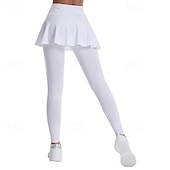 tanie Spódnice i szorty damskie-Damskie Solidne kolory Spódnica casualowa Spódnica tenisowa z legginsami Pofałdowany Boczne kieszenie Szybkie wysychanie Bransoletka tenisowa Golf Pikle Doły Czarny Biały Fioletowy Odzież tenisowa