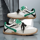 Χαμηλού Κόστους Ανδρικά Sneakers-Ανδρικά λευκά και κόκκινα αθλητικά αθλητικά παπούτσια με μαύρο σχέδιο και κορδόνια - αθλητικά, άνετα, ιδανικά για τρέξιμο, γυμναστήριο και casual ρούχα