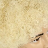 billiga Historiska peruker-Disco Afro-peruk fluffig syntetisk 70-tals hippie kostymperuk för män blont Halloween-peruker