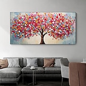 cheap Tree Oil Paintings-Mintura Handmade 3D Tree Flowers Landscape Oil Paintings On Canvas Wall Art Decoration Modern Abstract Picture For Home Decor Rolled Frameless Unstretched Painting
