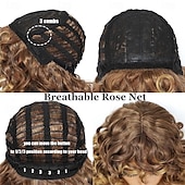 voordelige Historische pruiken-Krullende Pruik Grote Krullende Pruiken voor Witte Zwarte Vrouwen 20 Inch Lange Krullende Afro Pruik met Pony Synthetisch Haar Vervangingspruiken voor Cosplay en Dagelijks Ombre Blonde Halloween