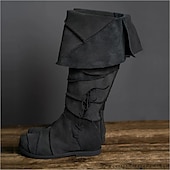 abordables Calzado-Medieval Renacimiento Zapatos Botas hasta la rodilla Botas planas de jazz Hombre Celta Pirata Víspera de Todos los Santos Mascarada Rendimiento LARP Feria Ren Adulto Zapatos