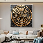 cheap Abstract Paintings-Handmade Original Circle Oil Painting On Canvas Abstract Minimalist Wall Art for Home Decor With Stretched Frame Without Inner Frame Painting