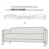 preiswerte Sofabezug-Sofabezug passend für Linanäs-Sofa, einfarbig, gesteppte Polyester-Schonbezüge