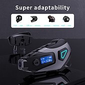 abordables Écouteurs pour casque moto-Casque Bluetooth K10 avec enregistrement DVR, radio FM, assistant vocal, réduction du bruit CVC, étanchéité IPX8, batterie 40h, audio HiFi pour la conduite à moto