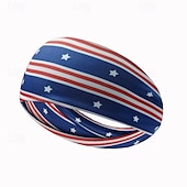 preiswerte Haarstyling-Zubehör-Stirnbänder mit amerikanischer Flagge für Männer, patriotisches gedrehtes Haarband in Rot, Weiß und Blau, dehnbares, sportliches Haar-Accessoire für den Unabhängigkeitstag der USA, den Gedenktag