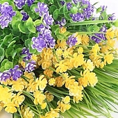 Недорогие Искусственные растения и цветы-9 связок искусственных цветов для улицы, устойчивые к ультрафиолетовому излучению искусственные растения для подвесной корзины, оконного ящика, свадьбы, внутреннего и наружного оформления, не