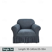 economico Copridivano-Copridivano 1 pz con dettagli a balze, alla moda, elastico, aderente, in poliestere e spandex, stile copridivano, elasticizzato, lavabile in lavatrice, stampa reattiva - adatto per poltrone