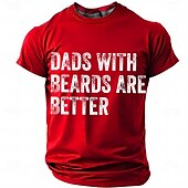 tanie T-shirty 3D męskie-Męskie Zabawny slang ojciec Podkoszulek Krótki rękaw Podkoszulek Druk 3D Półgolf Koszula Moda Codzienny Podstawowy Ulica Codzienny Czarny Czerwony Niebieski Lato Wiosna Na każdy sezon Odzież S M L XL