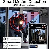 abordables Caméras IP d&#039;intérieur-Mini caméra de sécurité Wi-Fi 4K pour bébé – Surveillance nocturne intérieure sans fil avec contrôle par application et stockage sur carte SD
