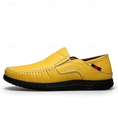 Χαμηλού Κόστους Slip-On Καθημερινά Παπούτσια-Ανδρικά πορτοκαλί μοκασίνια από τεχνητό δέρμα, άνετα, casual παπούτσια, ιδανικά για καθημερινή χρήση και χαλαρές εξόδους.