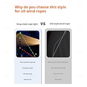 economico Striscie luci a batteria-1 corda luminosa da campeggio per esterni, 3 m/5 m/10 m, impermeabile IP66, corda antivento per tenda con 8 modalità di illuminazione, design durevole e vano batteria impermeabile AA.