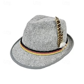 preiswerte Fedora-Hut-Herren Fedora-Hut Oktoberfesthut Schwarz Marineblau Modal Feder Mode Lässig Straße Täglich Farbblock Sonnenschutz Atmungsaktiv