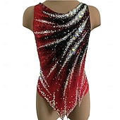 levne dres rytmické gymnastiky-Dámský/dívčí dres na rytmickou gymnastiku, dres na krasobruslení, žlutý, s otvorem pro palec, barvení halo, vysoká elasticita, profesionální soutěžní bruslařské oblečení, krystaly/kamínky, bez rukávů