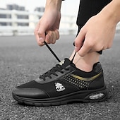 cheap Men&#039;s Sneakers-Men&#039;s White and Grey Running Sneakers with Breathable Upper and Air Cushion - Sporty, Comfortable, Perfect for Running, Gym and Outdoor Activities