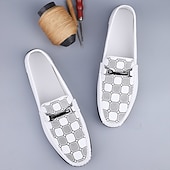 Χαμηλού Κόστους Casual loafers-ανδρικά λευκά μοκασίνια και slip-on με διακοσμητική λεπτομέρεια αλυσίδας και μαλακή επένδυση πάτου - ιδανικά για casual, επαγγελματικές και επίσημες περιστάσεις