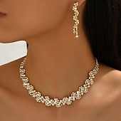 levne Sady šperků-Svatební šperky Soupravy 2 Umělé diamanty 1 x náhrdelník Náušnice Dámské Elegantní stylové Klasické Půvab Klasika láska Drahocenný Sada šperků Pro Svatební Dar