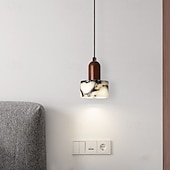 светодиодный подвесной светильник подвесные светильники для потолка каменные деревянные подвесные светильники люстры с абажуром для столовой роскошное украшение гостиной 110-240 В Недорогие Подвесные огни-светодиодный подвесной светильник подвесные светильники для потолка каменные деревянные подвесные светильники люстры с абажуром для столовой роскошное украшение гостиной 110-240 В