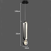economico Luci a sospensione-Lampada a sospensione a LED moderna, lampada da comodino nera, lampada a sospensione in metallo verniciato, moderna 220-240 V 110-120 V