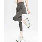 economico Gonne e Skorts da Donna-Per donna Tinta unita Gonna casual Gonna da tennis con leggings Capri Tasche Laterali Spacco Asciugatura Rapida Tennis Golf Pickleball Pantaloni Nero Marrone Grigio Spandex Abbigliamento da tennis