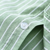 voordelige heren overhemd met knopen-Voor heren Overhemd Zomer overhemd Normaal shirt Strand hemd Overhemd met knopen Wit blauw Groen Grijs Korte mouw Gestreept Revers Vakantie Hawaii Zak Kleding 100% katoen Modieus Casual Comfortabel