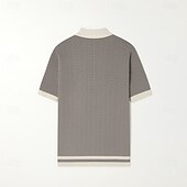 preiswerte Herren Elite Polo-Herren Polo Geschäft Lässig Umlegekragen Kurzarm Farbblock Jacquard V-Ausschnitt Weich Sommer Frühling Herbst Normale Passform Weinrot Schwarz Khaki Polo