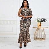 preiswerte Bodenlänge-Kleid Mutter der Braut Kleid Elegantes Boot-Ausschnitt Bodenlänges Spitzen Kurzarm mit Pailletten