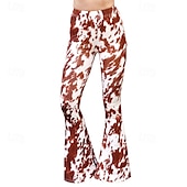 olcso Alsók-Retró Boho 1970-es évek Bell Bottom Pants fellángoló nadrág Hippi Diszkó Magas derék Állat Női Mindszentek napja Farsang Vakáció zenei fesztivál Fesztivál Felnőttek Nadrágok