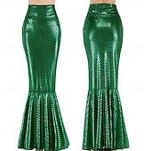 economico Costumi da donna-Regina Sirena Gonna Gonna a sirena Coda da sirena Sexy Drag &amp; Glam Vernice in lattice lucido Metallico Per donna Adulti Festival Musicale Parata dell&#039;Orgoglio Mese dell&#039;orgoglio Halloween Carnevale