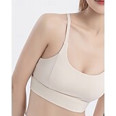 abordables Soutiens-gorge de sport &amp; gilets-Femmes Couleur Unie Soutien-gorge de tennis Sans manches Dos nu Résistant aux Chocs Évacuation de l&#039;Humidité Respirant Tennis Le golf Jogging Col en U Dos à Lanières Noir Blanche Jaune Vêtements de