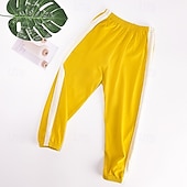 preiswerte Unterteile-Kinder Jungen Hose Hose Gestreift Weich Komfort Hose Outdoor Basic Weiß Gelb Hellgrün Mittlere Taille