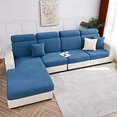 abordables Funda de sofá-Funda de cojín elástica para sofá, funda elástica para sillón seccional, sofá de dos plazas, 4 o 3 plazas, forma de L, sólida, suave, duradera, lavable