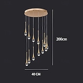 economico Lampadari-Lampada a sospensione a LED dimmerabile con 3/5/6/8/10/12/16/20 luci in cristallo per isola cucina moderna, illuminazione a sospensione regolabile per isola cucina, lampadario a LED nero oro per sala