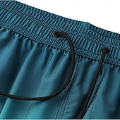 baratos Calções Elite Masculinos-Homens Calção Shorts de praia Bolsos Com Cordão Imprimir Gráfico Folha Árvore Respirável Secagem Rápida Comprimento do joelho Ao ar livre Férias Casa Férias Estilo Étnico Azul Céu Azul escuro