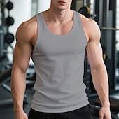 cheap Tank Tops-Men&#039;s Tank Top Vest Top Undershirt Sleeveless Shirt Sleeveless Crew Neck Summer Plain Fashion Designer Basic Classic Vacation Street Going out Black White Wine Top Tee for Men