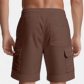 economico Pantaloncini casual-Per uomo Pantaloncini cargo Shorts Pantaloncini Estivi Coulisse Elastico in vita Multi-tasche Semplice Comodità Indossabile Lunghezza al ginocchio All&#039;aperto Sport Quotidiano Moda Casual Nero Bianco