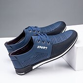 cheap Casual Sneakers-Men's Navy Blue Mesh Sports Shoes with Breathable Upper - Lightweight, Flexible Footwear for Running, Gym and Active Lifestyles