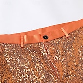 abordables Blazers pour hommes-Homme Ensemble Blazer Scène Fête de mariage Fête / Cocktail Mode Occasionnel Printemps Automne Polyester Uni Boutons Avec Poches Confortable Simple Boutonnage veste Orange