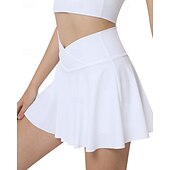 economico Gonne e Skorts da Donna-Per donna Tinta unita Gonna casual Gonne da tennis con pantaloncini Arricciato Traspirante Tennis Golf Pickleball Nero Bianco Rosa Abbigliamento da tennis