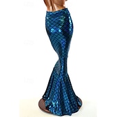 economico Costumi da donna-Regina Sirena Gonna Gonna a sirena Coda da sirena Sexy Drag &amp; Glam Vernice in lattice lucido Metallico Per donna Adulti Festival Musicale Parata dell&#039;Orgoglio Mese dell&#039;orgoglio Halloween Carnevale