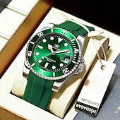 cheap Quartz Watches-901 Casual Men&#039;s Watch – Luminous Waterproof Wristwatch with Soft Silicone Strap and Date Display