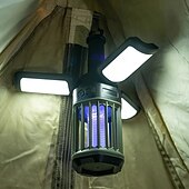 Недорогие Ошибка Zapper-электрическая лампа от комаров с кемпинговым светом, уличная лампа от комаров, двойная функция мухоловки и кемпингового фонаря, портативная и перезаряжаемая для заднего двора, кемпинга и путешествий
