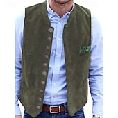 preiswerte Männer-Oktoberfest Trachtenweste Bayerisch Deutsch München Wiesn Herren Hochzeit Party Stoff im traditionellen Stil