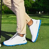 cheap Men&#039;s Golf Shoes-Men&#039;s Black and White Golf Shoes with Spiked Sole, Breathable Upper, and Lightweight Design for Comfort and Support on the Golf Course