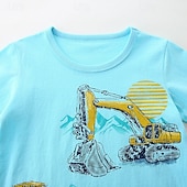 halpa T-paidat ja muut paidat-Lapset Poikien T-paita Tee Piirretty Lyhythihainen Crewneck Lasten toppi ulko- Perus Kesä Sininen 4 vuotta +
