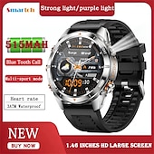 Недорогие Смарт-часы-Умные часы kt80, 1,46-дюймовый дисплей HD, спортивные часы для активного отдыха с напоминанием о звонках, фонариком, датчиком ультрафиолета, водонепроницаемые, более 100 режимов, корпус 48 мм
